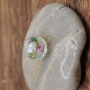 Cottagecore glass rose float charm‎